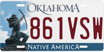 OK license plate 861VSW