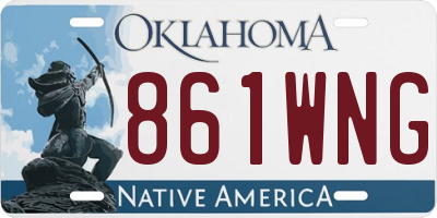 OK license plate 861WNG