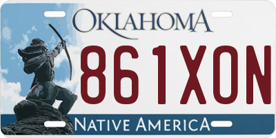 OK license plate 861XON
