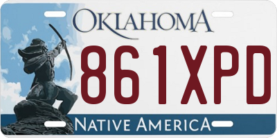 OK license plate 861XPD