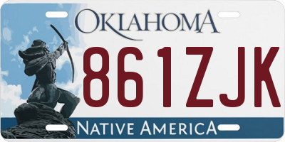 OK license plate 861ZJK