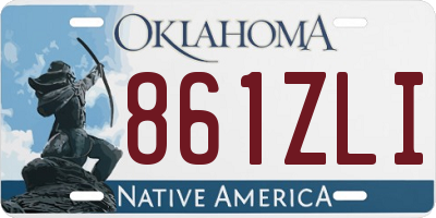 OK license plate 861ZLI