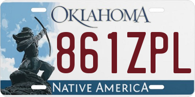 OK license plate 861ZPL