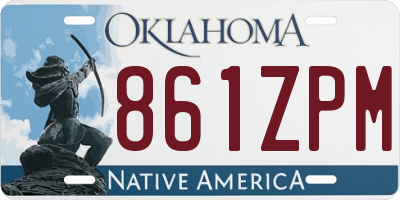 OK license plate 861ZPM