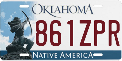 OK license plate 861ZPR
