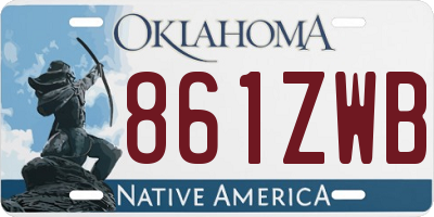 OK license plate 861ZWB