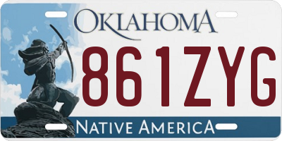 OK license plate 861ZYG