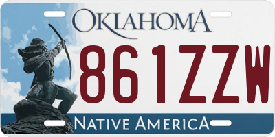 OK license plate 861ZZW