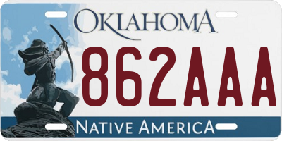 OK license plate 862AAA