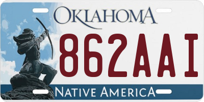 OK license plate 862AAI