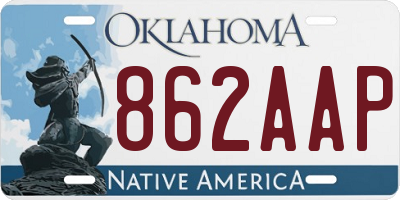 OK license plate 862AAP