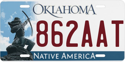 OK license plate 862AAT