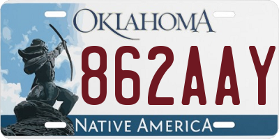 OK license plate 862AAY