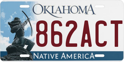 OK license plate 862ACT