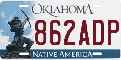 OK license plate 862ADP