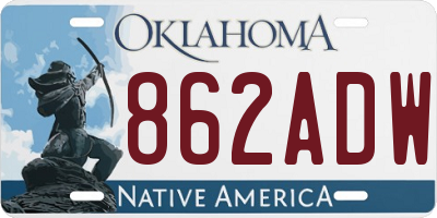 OK license plate 862ADW