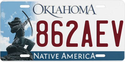 OK license plate 862AEV