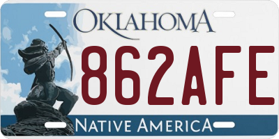 OK license plate 862AFE