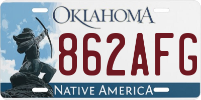 OK license plate 862AFG