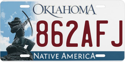 OK license plate 862AFJ