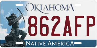 OK license plate 862AFP