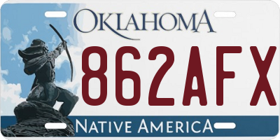OK license plate 862AFX