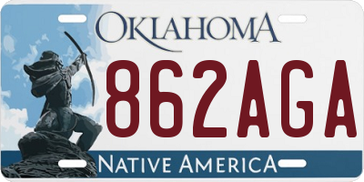OK license plate 862AGA