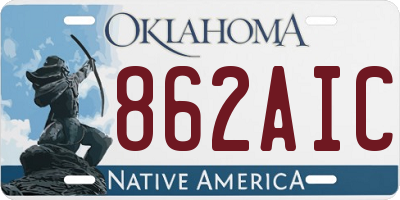 OK license plate 862AIC