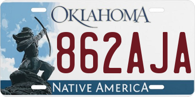 OK license plate 862AJA