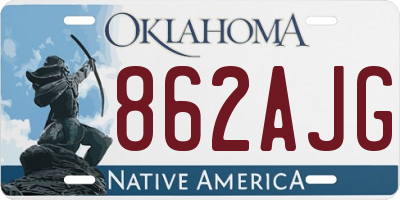 OK license plate 862AJG