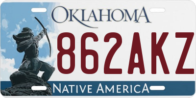 OK license plate 862AKZ