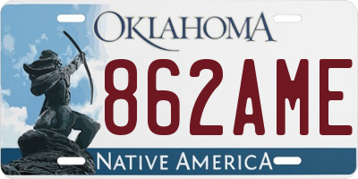 OK license plate 862AME