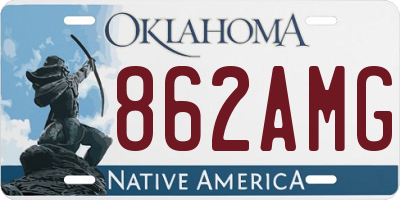 OK license plate 862AMG