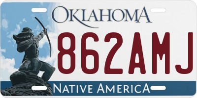 OK license plate 862AMJ