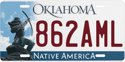 OK license plate 862AML