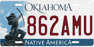 OK license plate 862AMU
