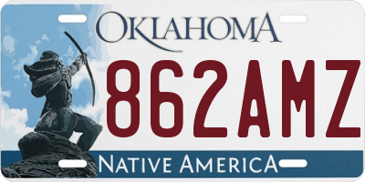 OK license plate 862AMZ