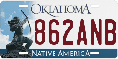OK license plate 862ANB