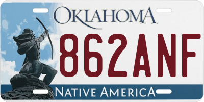OK license plate 862ANF