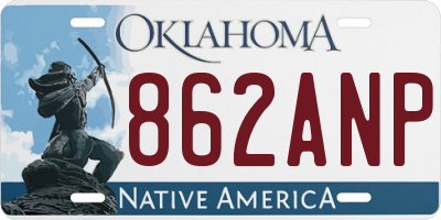 OK license plate 862ANP