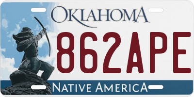 OK license plate 862APE