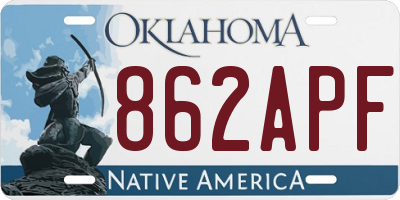 OK license plate 862APF