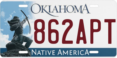 OK license plate 862APT