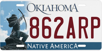 OK license plate 862ARP