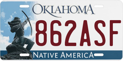 OK license plate 862ASF