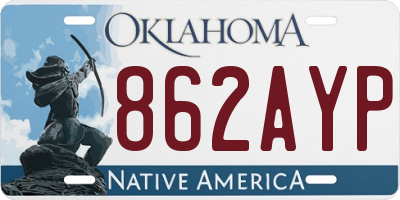 OK license plate 862AYP