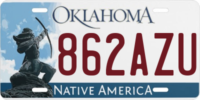 OK license plate 862AZU