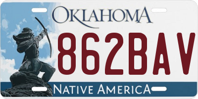 OK license plate 862BAV