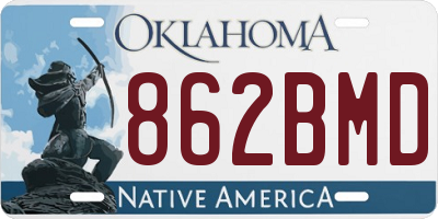 OK license plate 862BMD