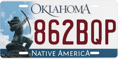 OK license plate 862BQP